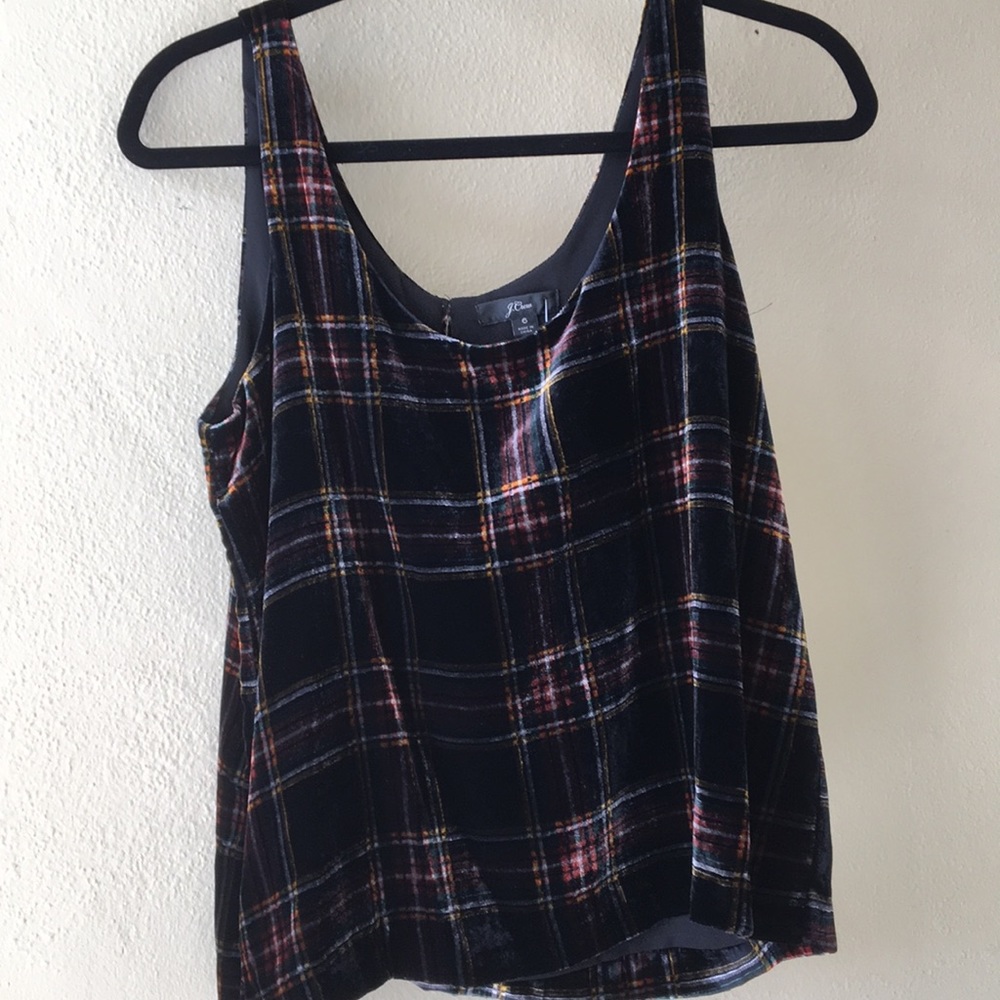 J Crew Velvet Plaid Women’s Tank